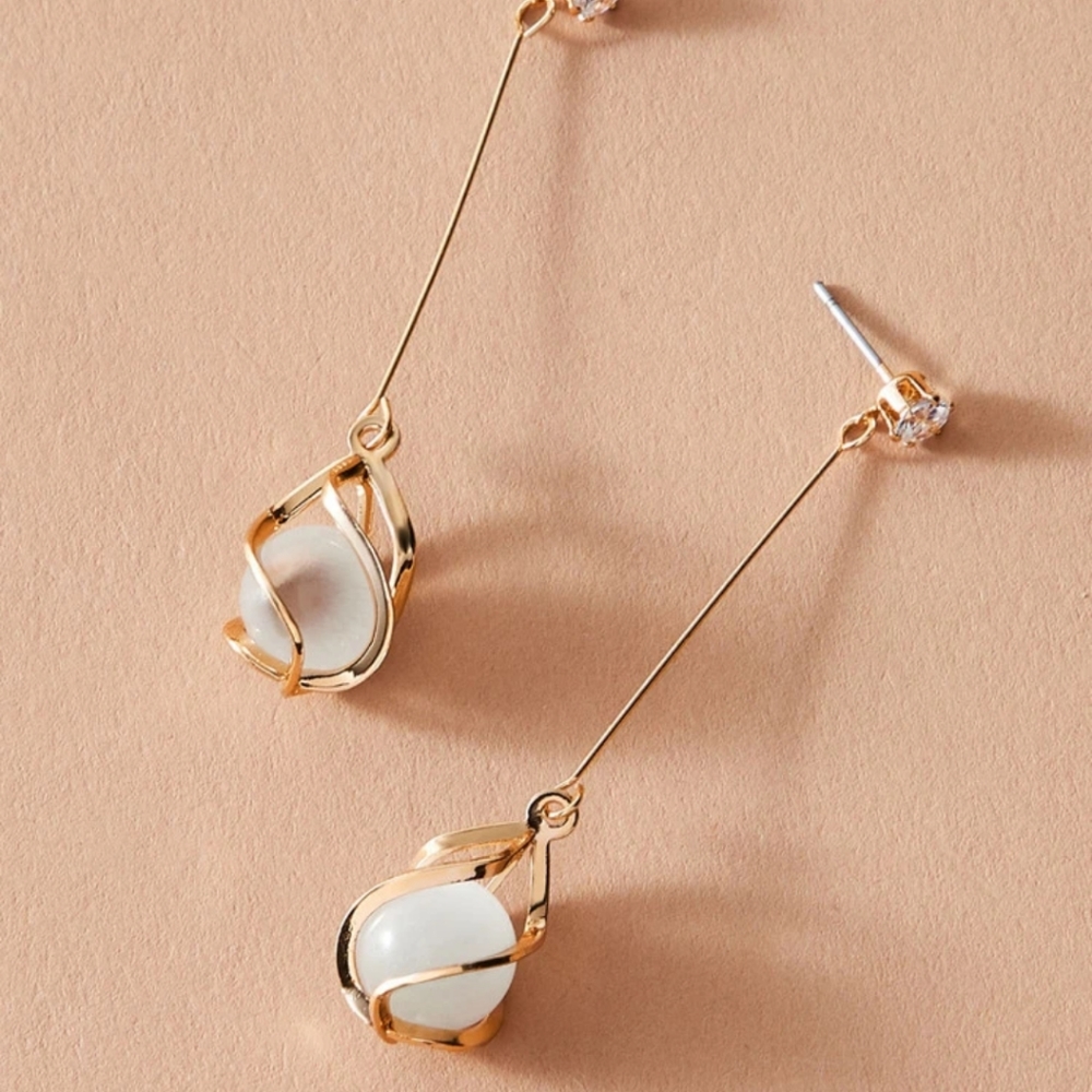 Crystal Ball Drop Earrings